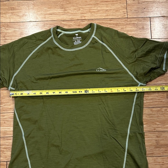 L.L. Bean Olive Green Performance Base Layer Marino Wool Cabincore Tee XL NWOT - Picture 5 of 5